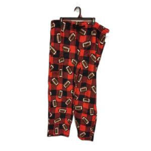 Under Disguise Men's XXL Red Buffalo Plaid Football Plush Fleece Lounge Pants